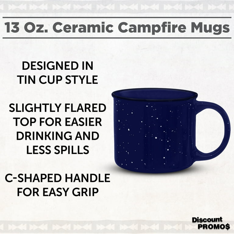 Ceramic Campfire Mug 13 oz. Set of 10, Bulk Pack - Speckled Camping Tea  Cups - Blue - Walmart.com