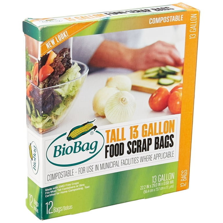 BioBag 13 Gallon Compostable Kitchen Waste Trash Bags