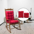 thumbnail image 3 of jinwen Rocking Chair Cushion Set Soft Tufted Recliner Back Seat Indoor/Outdoor Red,, 3 of 9