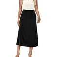 thumbnail image 4 of Hibeli Women Satin High Waisted Zippered Solid Color A-Line Skirt, 4 of 7