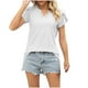 thumbnail image 1 of Blusas para las Mujeres Casual Verano Cuello en V Manga Corta con Botones Hueco Camiseta, Top de Moda para Diario Y Fiesta, 1 of 5