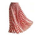 thumbnail image 4 of Boho Skirts for Women Summer Midi Length Loose Fit Plaid Long Flowy Elastic Waist A-Line Skirt Beach Vacation Red XXL(XXL), 4 of 6