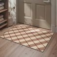 thumbnail image 5 of 5x7 Area Rugs for Living Room Machine Washable Non Slip Low Pile Lightweight Indoor Rug for Bedroom, Farmhouse Decor with Diagonal Check Pattern, Rust Cream, 5 of 5