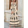 thumbnail image 4 of Vestido de invitada a la boda PRETTYGARDEN maxi bohemio con estampado floral para mujer, 4 of 8