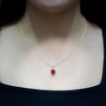 thumbnail image 4 of Rosec Jewels Lab Created Ruby Pendant Sterling Silver (8X10 mm Oval, with Chain) - Ready to Gift Ruby Necklace for Women, 4 of 7