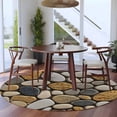 thumbnail image 3 of Stones Round Area Rug 8Ft Washable Large Circle Rugs for Living Room Dorm, Gravel Rock Cobblestone Natural Pattern Art Non-Slip Carpet Floor Mats Indoor Outdoor Carpet Runner Aesthetic Home Decor, 3 of 8