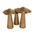 thumbnail image 6 of 8", 8", 7"H Bronze Metal Mushroom Sculpture with Textured Tops, by DecMode (3 Count), 6 of 10