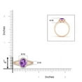 thumbnail image 4 of ANGARA Natural Oval Amethyst Split Shank Halo Ring in 14K Rose Gold for Women (Size-7x5mm) | February Birthstone, Birthday, Anniversary, Jewelry Gift for Women | Natural Amethyst Ring, 4 of 8