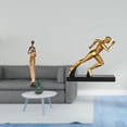 thumbnail image 2 of Estatua de mujer, estatua de corredora africana, escultura de arte abstracto, figura coleccionable de resina, centro de mesa, ideal para decoración de, 2 of 8