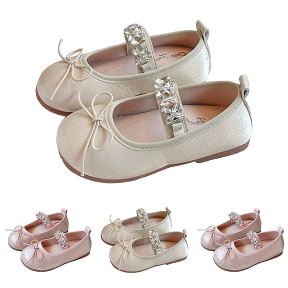 Dakaela Baby Girls Mary Jane Flats Soft Sole 3T 4T 5T Infant Moccasins Rhinestone Strap Sparkly Toddler Princess Dress Shoes Gold 6.5