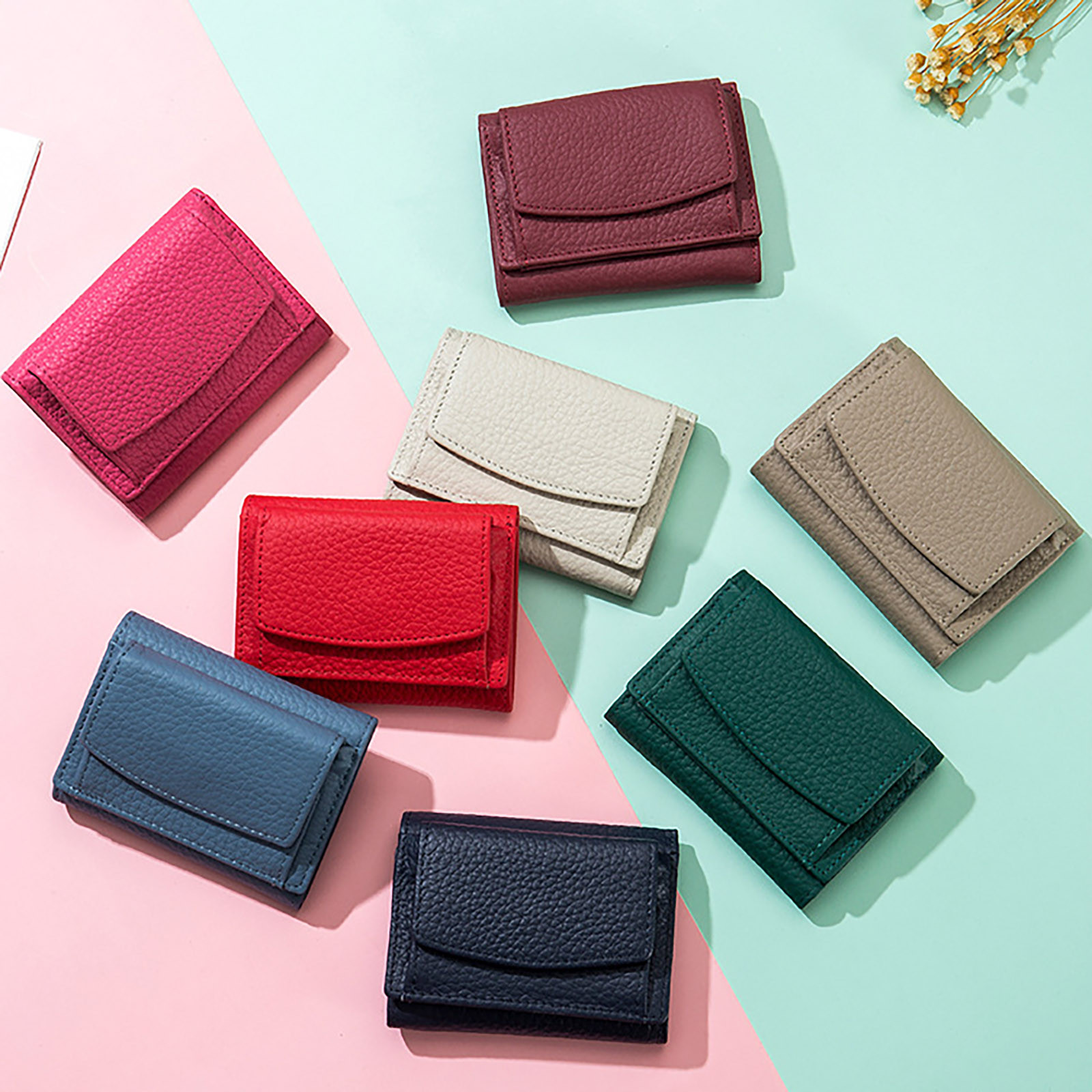 ZTTD Leather Shield Card Holder Pocket Mini Wallet Small Wallet Women's  Leather Purse Wallet Mini Wallet Short