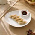 thumbnail image 6 of Dumpling Serving Plate with Built-in Sauce Compartment Divided Snack Dish for Kitchen Dining Table Appetizer Sushi Dessert Home Daily Use Party Supplies, 6 of 7