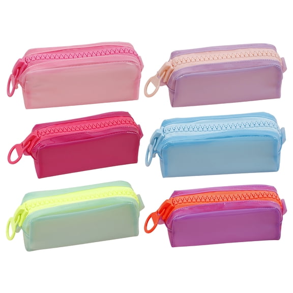 Hyknon Clear Pencil Case, Large Capacity Pencil Pouch with Zipper, Pen Organizer Bag for Makeup, Portable Stationery Storage Case for Office Classroom Travel