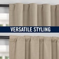 thumbnail image 3 of Sun Zero Treviso Linen Blend Magnetic Closure 100% Blackout Back Tab/Rod Pocket Curtain Panel, 40"W x 96"L, Taupe, 3 of 10