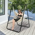 thumbnail image 4 of Gymax Hammock Chair Stand Hanging Padded Swing Heavy Duty Steel Outdoor Beige, 4 of 10