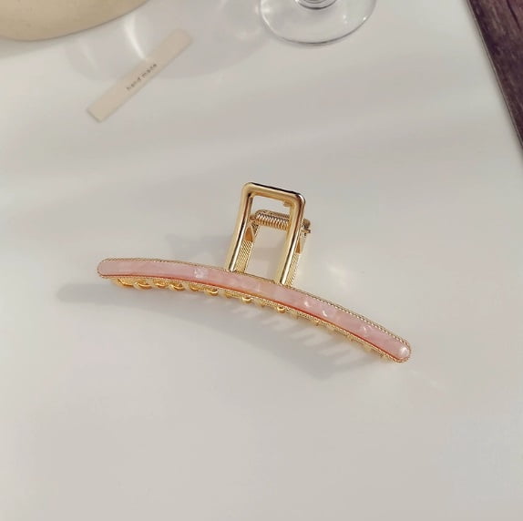 2-Pack Metallic Minimalist Hair Clips - Strong Hold for Thick Hair, Elegant Design for Everyday Use