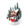thumbnail image 4 of Casa iluminada de Navidad, figuras en miniatura de Papá Noel, estatua de jardín de hadas de resina, 4 of 9