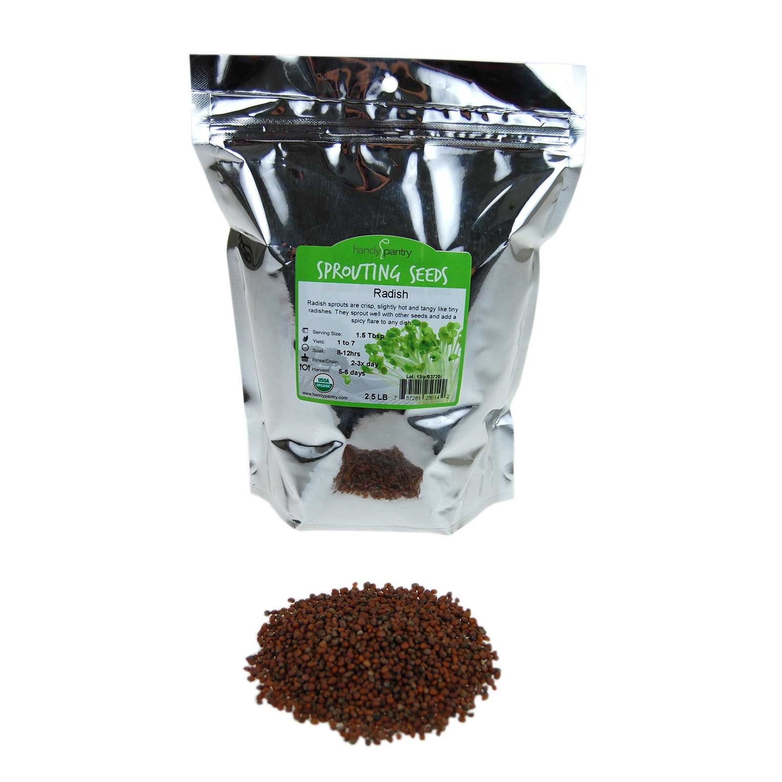 Organic Radish Sprouting Seeds 2.5 Lb NonGMO Radish Seed for