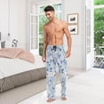 thumbnail image 7 of Blue Floral Little Flowers Ghost Pajama Pants, Men's Lounge Pants Light with Drawstring and Pockets, Christmas New Year Birthday Father's Day Gifts, X-Large, 7 of 7