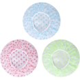 thumbnail image 1 of Gorro de ducha, gorro de ducha impermeable de 3 piezas, gorros de baño reutilizables con bandas elásticas para mujeres y niñas, salón de SPA de ducha, 30*30cm JM, 1 of 5