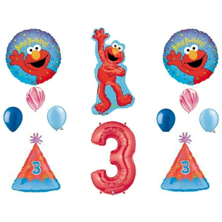 Elmo 3rd Birthday Party Balloons Decoration Supplies Third Sesame