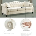 thumbnail image 4 of Chesterfield Upholstered Velvet Sofa, 3 Seater Button Tufted Couch with Nailhead Arms for Living Room Bedroom Office Apartment, 4 of 18