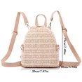 thumbnail image 3 of Womens Straw Backpack Fashion Casual Faux Pearl Travel Backpack Small Backpack, 3 of 10