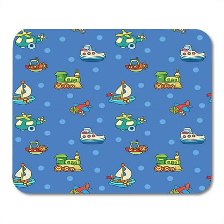 Childrens Mouse - KDAGR Cart Blue Boat with Colorful Childrens Toys Orange Boy Cheerful Mousepad Mouse Pad Mouse Mat 9x10 inch