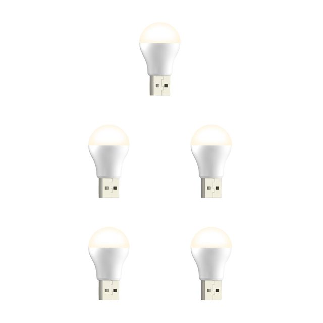 Inteprter Luz USB LED Atmósfera Bombilla nocturna Iluminación interior portátil Luz cálida Luz calida 5Conjunto