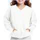 thumbnail image 4 of Blusas y camisas de manga larga con cuello redondo para niños y niñas, sudaderas casuales de manga larga, lindas sudaderas de gran tamaño con bolsillo de polar, chaquetas para niñas, 4 of 8