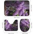 thumbnail image 3 of 4Pcs Classical Lilacs Waterproof Shower Curtain Sets for Bathroom,Natural Purple Flower Modern Bathroom Decor Set with Shower Curtain and Rugs and Accessories, 3 of 8
