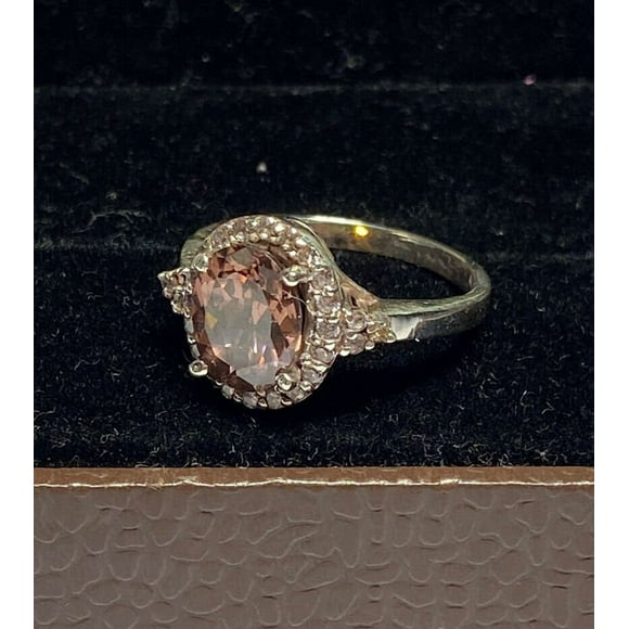 Wedding Gift Natural Morganite Ring925 Sterling Silver Oval shaped Engagement Ring Pink Morganite Ring, Halo Promise Ring, Promise Ring
