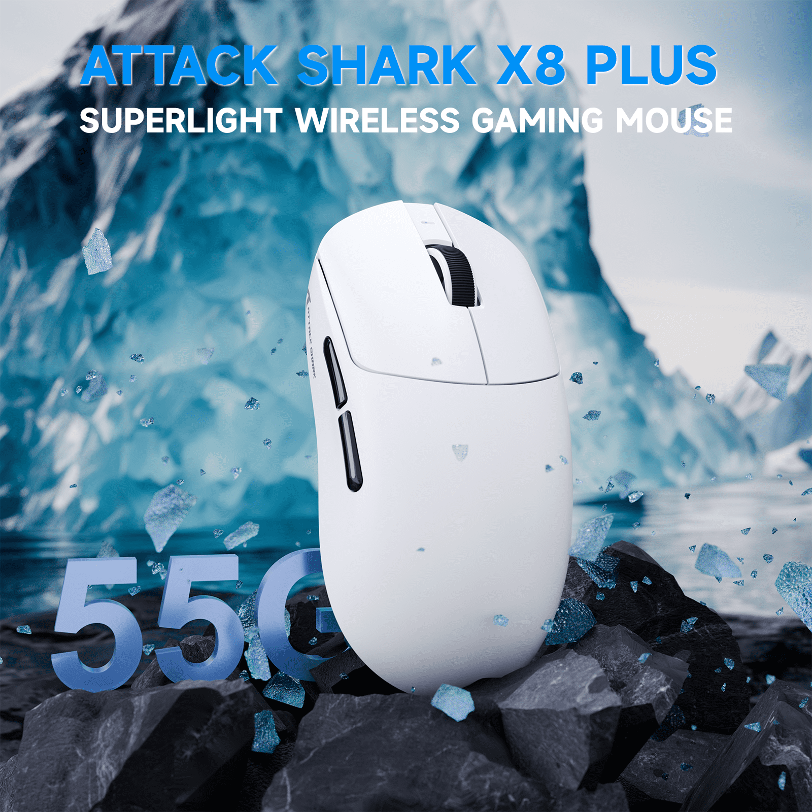 ATTACK SHARK X8PLUS Tri-mode Wireless Gaming Mouse With C06 ULTRA Cable