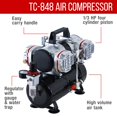thumbnail image 4 of Master Performance G22 Airbrush System Kit with Powerful Master TC-848 4 Cylinder Piston Compressor with Air Tank, 4 of 5