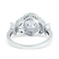 thumbnail image 3 of Oval Art Deco Engagement Ring CZ 925 Sterling Silver Size 6, 3 of 6