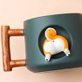 thumbnail image 3 of Taza de café de cerámica, taza con patrón de animales Shiba Inu 3D, interesante mango de diseño de madera y cuchara a juego, muy adecuada para regalos-420ml., 3 of 5