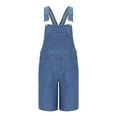 thumbnail image 5 of Mens Jean Shorts Classic Solid Color Loose Fit Casual Bib Overall Jean Romper with Pocket Oversized Trend Relaxed Summer Men's Denim Shorts, 5 of 6