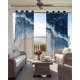 thumbnail image 2 of Blue Beige Blackout Curtains for Bedroom Living Room, Gradient Ocean Abstract Sea Wave Beach Sand 63 In Long Thermal Insulated Room Darkening Drapes Grommet Window Treatments, 52 x 63 In, 2 of 9