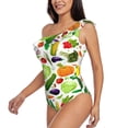 thumbnail image 2 of Easygdp Vegetables2 Women's One Shoulder Ruffle Monokini Bathing Suits with Removable Chest Pad, Quick Drying - XX-Large, 2 of 8