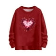 thumbnail image 2 of ICHUANYI Womens Valentines Day Cute Heart Pullover Sweaters Long Sleeve Crewneck Casual Loose Knit Jumper Tops, 2 of 6