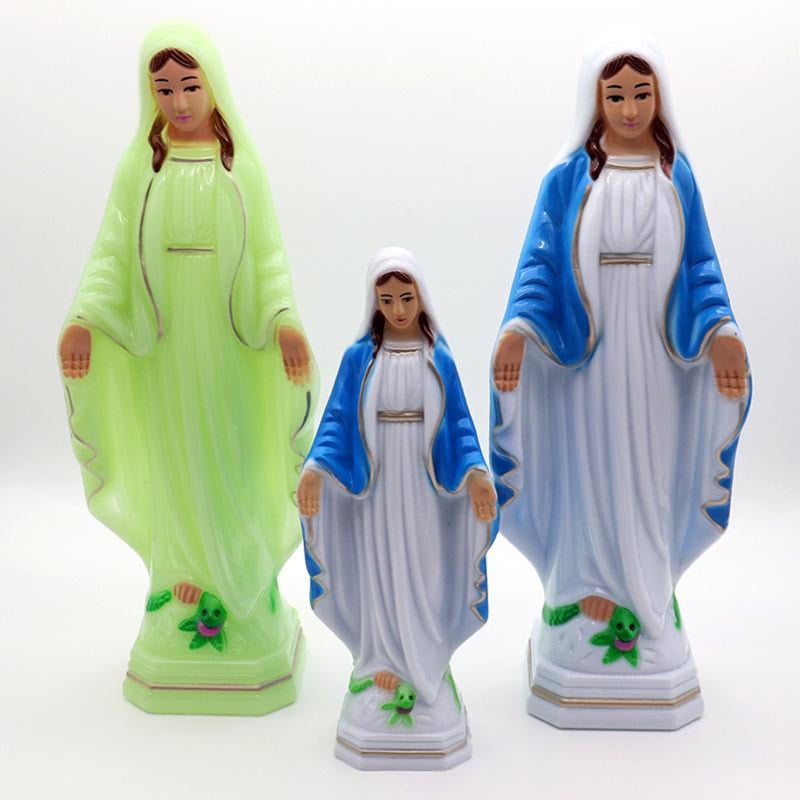 Catholic Plastic Virgin Mary Statue Figure Handmade Figurine 35x13cm B