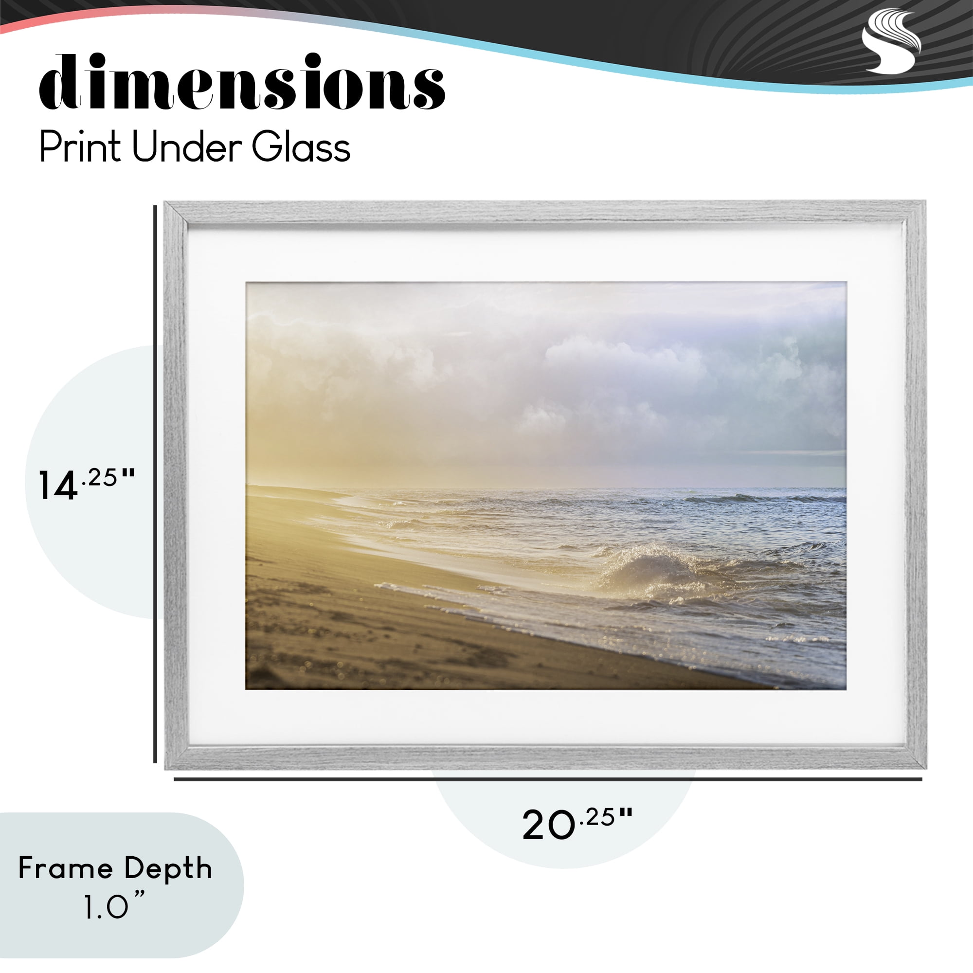 Stupell Industries Gentle Seaside Breeze Gray Framed Print Under Glass, design by Marcus Prime