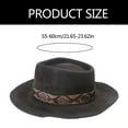 thumbnail image 3 of URTERYSER Wool Homburg Panama Hat Distressed Hat for Women Men Photo Props Western for Men Women Unisex Wear Headwear Black, 3 of 9