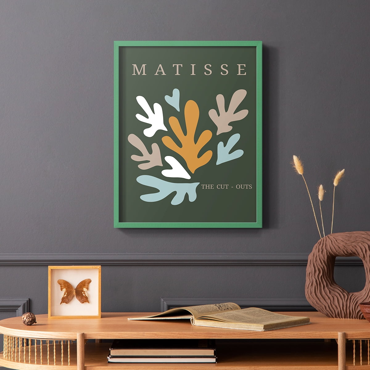 Matisse CDIII in Green Solid Wood Framed Print No Nail Hanging