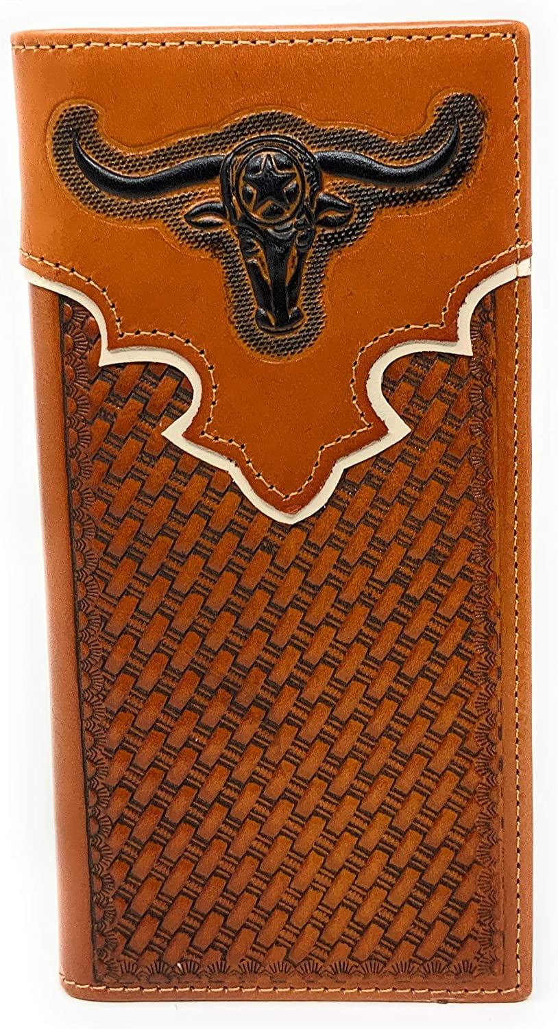 Portafoglio Uomo Western Bifold Portafoglio Uomo Bifold Texas Western Mimetico Nero - Con Taschino Per Assegni, Stile Western Portafoglio Bifold Mimetico Nero - Foto 4
