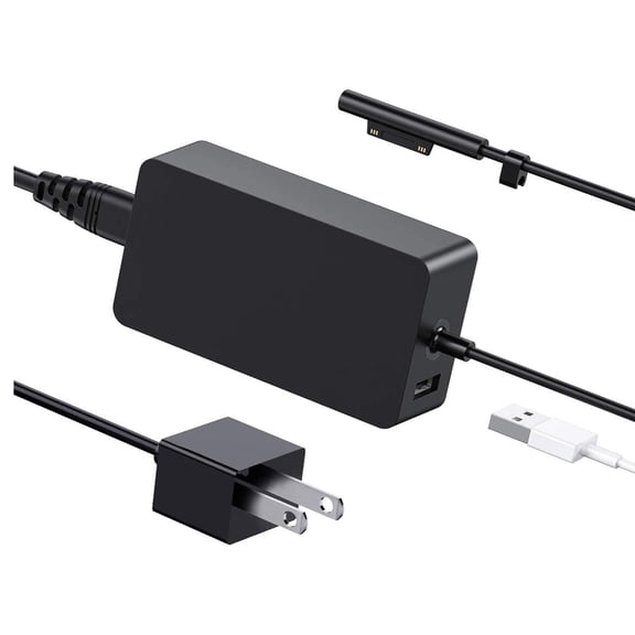 vor 65W Surface Charger for Pro 11/10/9/8/7 /7/6/5/4/3/X, Laptop 6/5/4/3/2/1, Go 3/2/1, Book 3/2/1, Studio 1 i5, Fast PD USB-C 10FT Cable