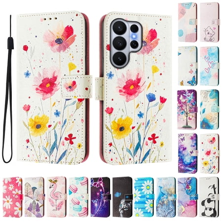 Lunvic For Samsung Galaxy S26 Ultra Flip Case,Shockproof Wallet Cover with 3 Credit Card Slot,PU Leather Magnetic Closure Phone Cover with Lanyard,N