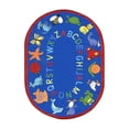 thumbnail image 2 of Kid Essentials - Early Childhood ABC Animals, 7'8" x 10'9" Oval, Blue, 2 of 2