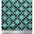 thumbnail image 1 of Soimoi Polyester Crepe Fabric Geometric & Floral Block Fabric Prints by Yard 52 Inch Wide, 1 of 3
