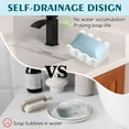 thumbnail image 5 of soap dish，bar shower soap holder for shower wall，shower soap dish kitchen soap tray，Silicone, white two-pack, 5 of 6